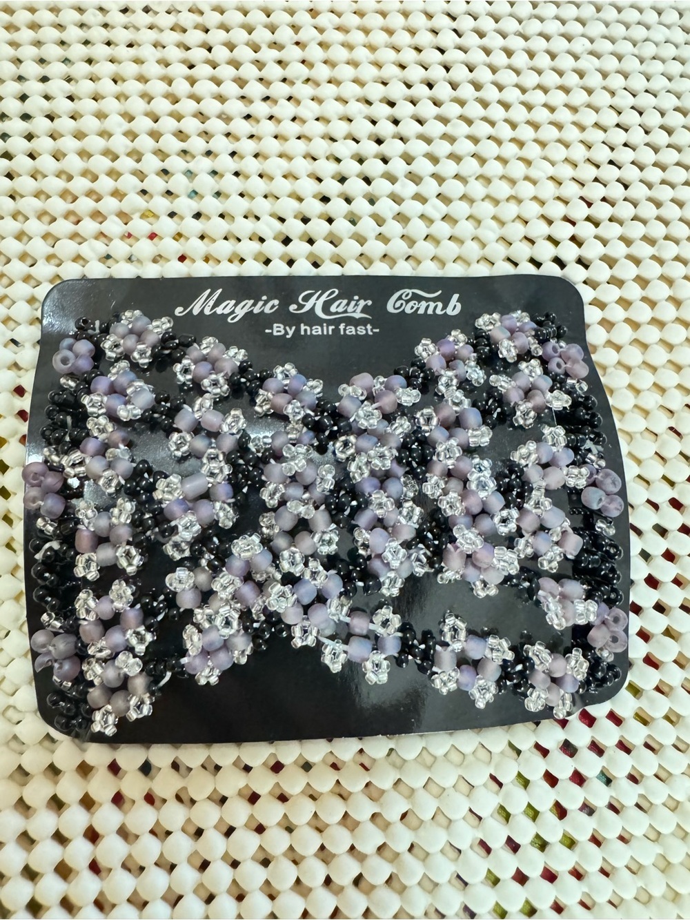 Hair Fast Stretch Hair Comb Beaded Purple stones